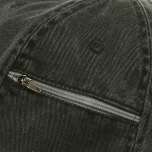 Baseball Caps Low Profile Washed Side Zipper Pocket Cap - Black White - CA18GYAC9X4 $37.47