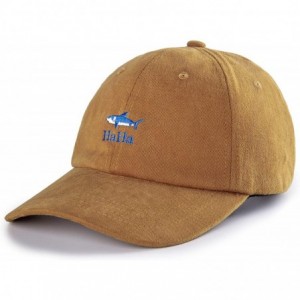 Baseball Caps Men and Women Baseball Caps Cotton Embroidered Shark Digital Logo Soft Adjustable Dad Hat - Dark Khkai - C31943...