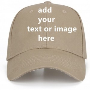 Baseball Caps Custom Baseball Cap with Your Text-Personalized Adjustable Trucker Caps Casual Sun Peak Hat for Gifts - Khaki -...