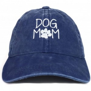 Baseball Caps Dog Mom Text Embroidered Washed Cotton Baseball Cap - Navy - CM18QTQW0QS $34.54