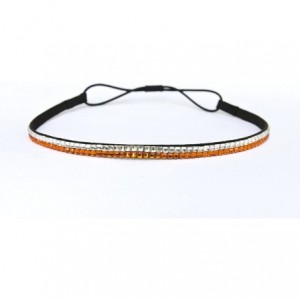 Headbands Custom Color Bling Shimmering Rhinestone Elastic Stretch Headbands - Thin Clear/Orange - CQ11JAY3HJ9 $20.98