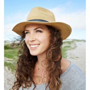 Sun Hats Womens UPF50 Foldable Summer Straw Hat Wide Brim Fedora Sun Beach hat - Style A-brown - C71808SL4C6 $32.07