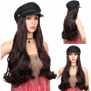 Visors Baseball Cap with Long Wavy Synthetic Hair for Women - Yacht Cap-dark Brown - C518ASGCM2T $26.96