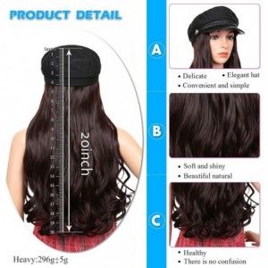 Visors Baseball Cap with Long Wavy Synthetic Hair for Women - Yacht Cap-dark Brown - C518ASGCM2T $24.97
