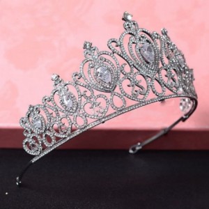 Headbands Wedding Crown for Brides Crystal Bridal Tiara - Silver - CD12O9XB5WR $33.51