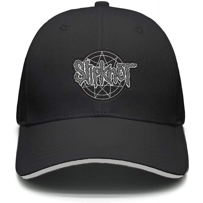 Sun Hats Unisex Mesh Flat Cap -Logo-Funny- Caps for Mens Womens - Slipknot Logo Funny-21 - C018K0RMT8A $31.41