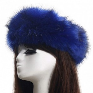 Cold Weather Headbands Women's Faux Fur Headband Winter Earwarmer Earmuff with Stretch-Bright Blue - Bright Blue - CM18L69O43...