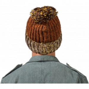 Skullies & Beanies Women's Echo Warm Pompom Knit Cuffed Beanie - Brown - C2129W1QLWF $24.23