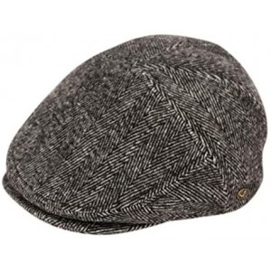 Newsboy Caps 100% Wool Herringbone Winter Ivy Cabbie Hat w/Fleece Earflaps - Driving Hat - Ive2341lt Gray - C812O0ICUPY $45.22