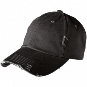 Baseball Caps Distressed Cap - Black - C8180ASC8GT $21.68