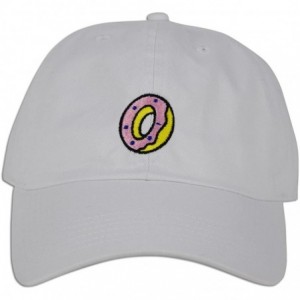 Baseball Caps Donut Hat Dad Embroidered Cap Polo Style Baseball Curved Unstructured Bill - White - CA1836GY9TM $25.51