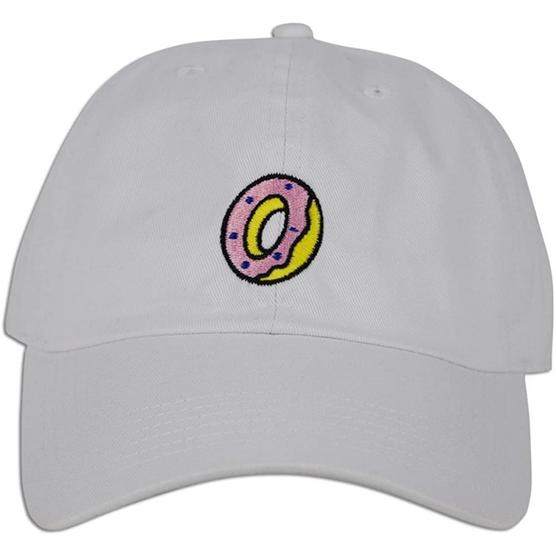 Baseball Caps Donut Hat Dad Embroidered Cap Polo Style Baseball Curved Unstructured Bill - White - CA1836GY9TM $22.99