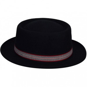 Fedoras Men's Klaxon Fedora Trilby Hat - Black - C118C5DZEIX $116.89