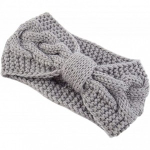 Headbands Crochet Turban Headband for Women Warm Bulky Crocheted Headwrap - 4 Pack Knot D - Gray- Green- Pink- Navy a - C1193...
