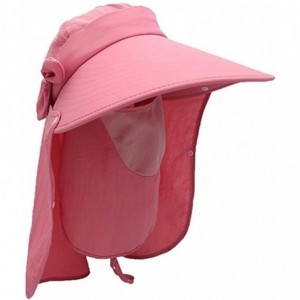 Sun Hats Women Summer Neck Flap Sun Visor/Hats Wide Brim UV Protection UPF 50+ Hiking Cap Adjustable - Style 1 Pink - C518CLU...