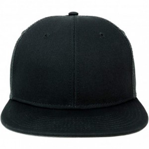 Baseball Caps Oversize XXL Blank Flatbill Mesh Snapback Cap - Black - CG18LNO5WLO $33.53