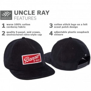 Baseball Caps Uncle Ray Felt Scout Patch Corduroy Hat - Adjustable Baseball Cap w/Plastic Snapback Closure - Black - CD18ZOUR...