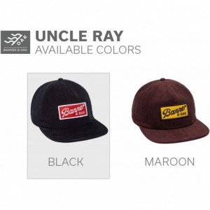 Baseball Caps Uncle Ray Felt Scout Patch Corduroy Hat - Adjustable Baseball Cap w/Plastic Snapback Closure - Black - CD18ZOUR...