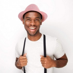 Fedoras Unisex Summer Short Brim Fedora - Hats for Men & Women + Panama Hats & Straw Hats - Red Pinstripe - CA17YTOW08H $25.74