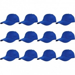Baseball Caps Plain Blank Baseball Caps Adjustable Back Strap Wholesale LOT 12 PC'S - Royal - C3183R6SS9I $42.17