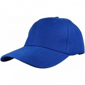 Baseball Caps Plain Blank Baseball Caps Adjustable Back Strap Wholesale LOT 12 PC'S - Royal - C3183R6SS9I $42.17