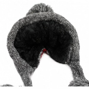 Skullies & Beanies Exquisite Women's Winter Warm Crochet Cap with Ear Flaps Knitted - Grey - CL1880XU4LS $34.06
