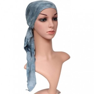 Skullies & Beanies Chemo Cancer Sleep Scarf Hat Cap Ethnic Printed Pre-Tied Hair Cover Wrap Turban Headwear - Aan Grey Tie Dy...