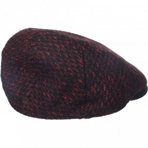 Newsboy Caps Men's Ivy Hat Multi-Colored Knit with Suede Visor - Red - C817YR42L5R $46.09