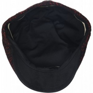 Newsboy Caps Men's Ivy Hat Multi-Colored Knit with Suede Visor - Red - C817YR42L5R $46.09