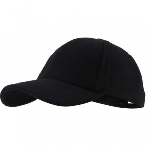 Baseball Caps Baseball Cap 6 Panel Plain Hat for Men Women - Pure Black - C918GX6E2L5 $25.77
