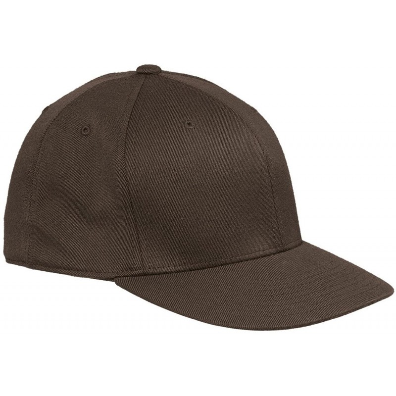Baseball Caps Yupoong Men's 6-Panel High-Profile Premium Fitted Cap - Brown - C8110MKQ9WN $24.59