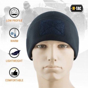 Skullies & Beanies Tactical Beanie Fleece Watch Cap - Winter Hat Elite - Patch Panel - Dark Navy Blue - CW18LD986Z5 $21.42
