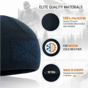 Skullies & Beanies Tactical Beanie Fleece Watch Cap - Winter Hat Elite - Patch Panel - Dark Navy Blue - CW18LD986Z5 $21.42