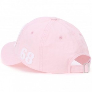 Baseball Caps Washed Cotton Patch Baseball Cap Standard Embroidery Casual Trucker Hat - Pink - CU18C3TCQRN $46.91