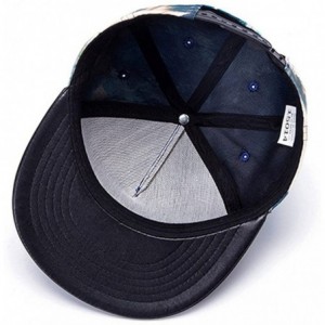 Baseball Caps Unisex 3D Printing Flat Bill Baseball Cap Snapback Hip Hop Hat - Wave 020 - CT12LUYVSU7 $21.72