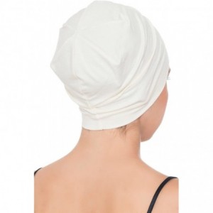 Baseball Caps Unisex Bamboo Sleep Caps for Cancer- Hair Loss - Chemo Caps - Floral Cream - CF11LY6CMB1 $19.26
