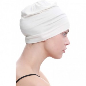 Baseball Caps Unisex Bamboo Sleep Caps for Cancer- Hair Loss - Chemo Caps - Floral Cream - CF11LY6CMB1 $19.26