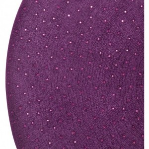 Berets Womens French Beret hat- Reversible Solid Color Cashmere Mosaic Warm Beret Cap for Girls - Purple - C818WIT6G3R $26.94