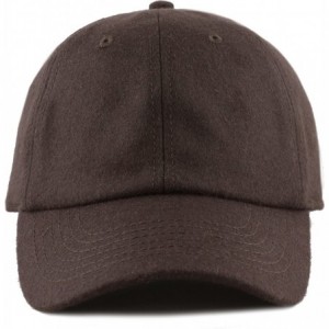 Baseball Caps Unisex Wool Blend Baseball Cap Hat with Adjustable Buckle Closure - Dark Brown - CJ187U8YOMZ $20.07