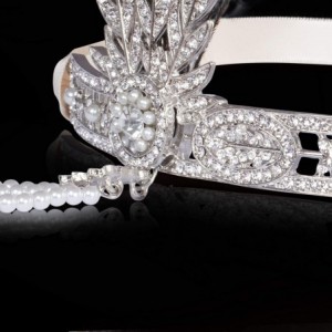 Headbands Flapper Headband Bling Rhinestone Pearl Wedding Headpiece 1920s Gatsby Themes Party Accessoires - CK196R3DOWA $42.94