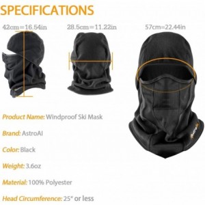 Balaclavas Face Mask 2 Pack Windproof Ski Mask Balaclava for Men Women- Black - Black - CJ18A8M7YY7 $30.69