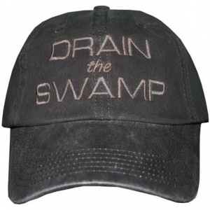 Baseball Caps Drain The Swamp Hat Trump Cap - Distressed Black/Darkgrey(tone-on-tone) Embr. - CW12N456FDA $31.36
