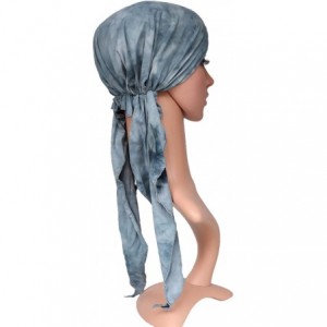 Skullies & Beanies Chemo Cancer Sleep Scarf Hat Cap Ethnic Printed Pre-Tied Hair Cover Wrap Turban Headwear - Aan Grey Tie Dy...