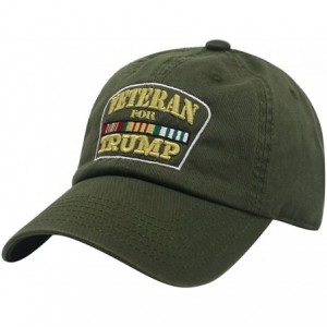 Baseball Caps Veterans for Trump Dad Hat Cotton Ball Cap Baseball Cap Hand Wash PC101 - Pc101 Army Green - C318CIY4WTR $27.22