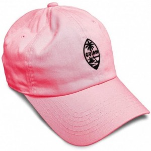 Baseball Caps Custom Soft Baseball Cap Seal of Guam Embroidery Cotton Dad Hats for Men & Women - Coral - C518TLK3K5X $25.64