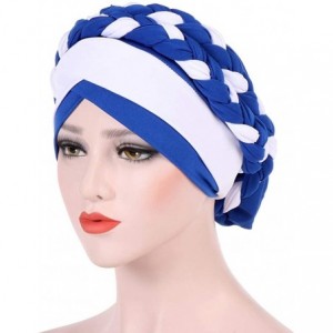Skullies & Beanies Wearing India Hat Muslim Ruffle Wrap Cancer Chemo Amazing Soft Good Price - Blue - C818L9HZARD $19.96