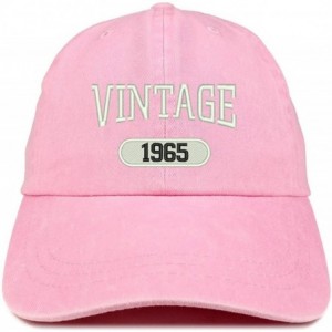 Baseball Caps Vintage 1965 Embroidered 55th Birthday Soft Crown Washed Cotton Cap - Pink - CY180WUY8WQ $32.87