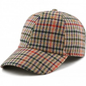 Baseball Caps Unisex Wool Blend Baseball Cap Hat with Adjustable Buckle Closure - Plaid 33 - CD187UKE67C $20.19