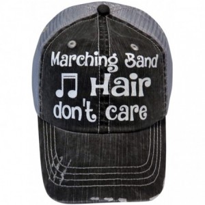 Baseball Caps White Glitter Marching Band Hair Don't Care Grey Trucker Cap Hat Music - CK184NRDAL8 $47.86