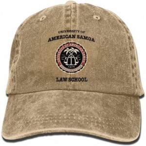Baseball Caps Unisex University of American Samoa Law School Dyed Washed Denim Cotton Baseball Cap Hat Natural - Natural - CI...